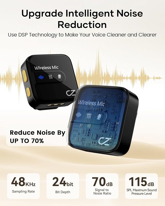 Wireless Lavalier Microphone for iPhone iPad Android with Charging Case,Lapel Mic with Noise Reduction,56H Battery Life, 164ft Range,Mini Microphone for Video Recording,YouTube,Vlog,Live Streaming - Image 5