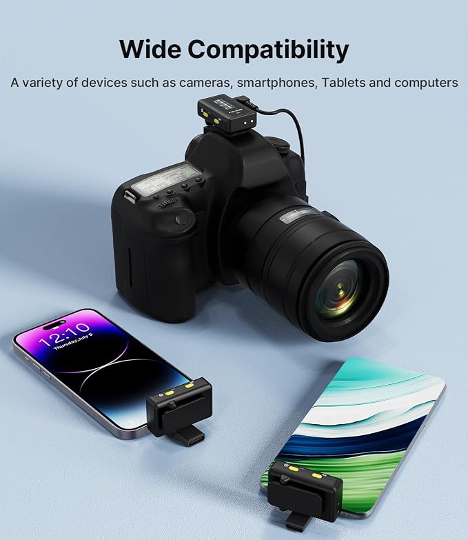 FULAIM X6 Wireless Lavalier Microphones with 4 Transmitter for iPhone, iPad, Android, Camera, Lapel Mic with 48KHz 24Bit, Noise Cancellation for Video Recording, Vlog, YouTube, TikTok - Image 5