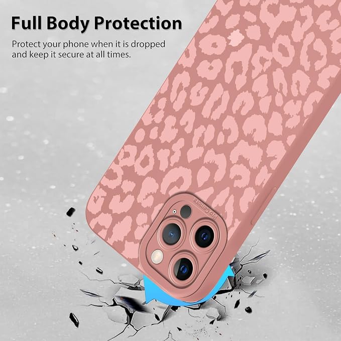 Cute Pink Cheetah Print Phone Case for iPhone 12 Pro Max 6.7" | Aesthetic Leopard Pattern Design Cover Full Camera Lens Protective Shockproof Soft Slim TPU Funda for Women Girls - Image 3