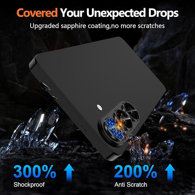 for Samsung Galaxy S26 Plus Camera Lens Protector, Individual Metal Ring Tempered Glass Lens Cover, [Strong Adsorption] Scratch Resistant Ultra-Thin HD Clear Lens Cover, 1 Set-Black Ring - Image 5