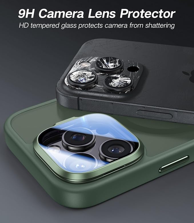 VOFATA [Upgraded] for iPhone 16 Pro Case with Camera Cover Stand [Fit for MagSafe][9H Camera Lens Protector] Mil-Grade Protection Translucent Matte Magnetic iPhone 16 Pro Phone Case, Green - Image 2