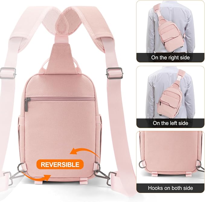 Cwatcun Large Canvas Sling Bag, Crossbody Chest Bag with Tripod Holder | Fits 1body +2lenses +9.7" iPad +6.7"phone.Waterresistant canvas with rain cover, tripod holder, adj strap 29.5-51.2". - Image 6