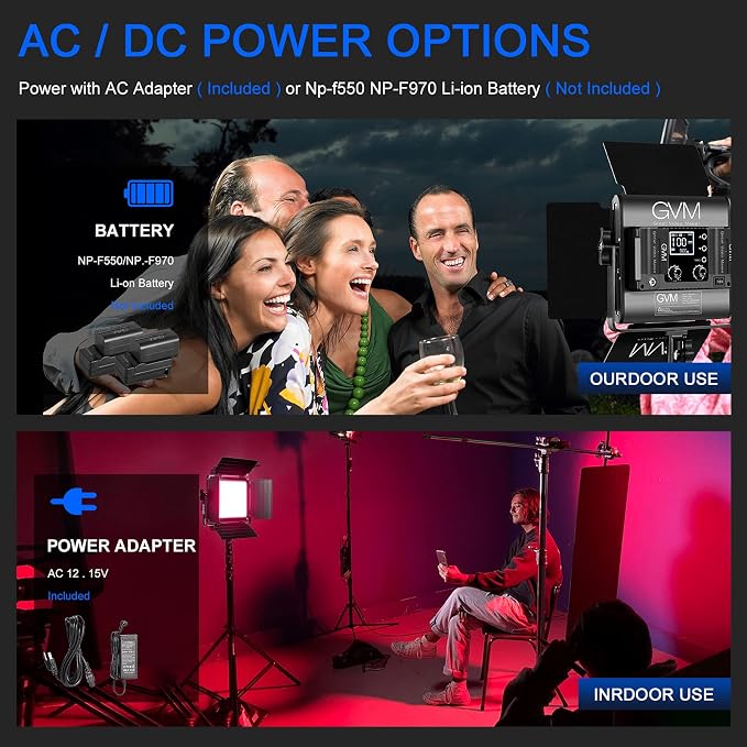 GVM RGB Video Lighting, 360° Full Color Led Video Light with APP Control, 3 Packs 850D Photography Lighting Kit CRI 97, YouTube, Aluminum Alloy Shell - Image 4
