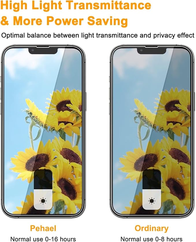 PEHAEL for iPhone 13 Privacy Screen Protector+Camera Lens Protector | 3+3 Pack, Installation kits, Anti-Spy Private, Anti-Scratch, 9H Tempered Glass, Case Friendly, [6.1 inch] - Image 3