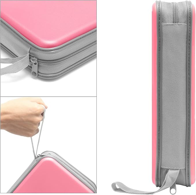 Siveit CD DVD Cases 96 Capacity Disc Storage Binder for Car(Light Pink) | Hard Plastic CD DVD Disc Cases Storage Binder Wallet for Car Home Office Travel - Image 3