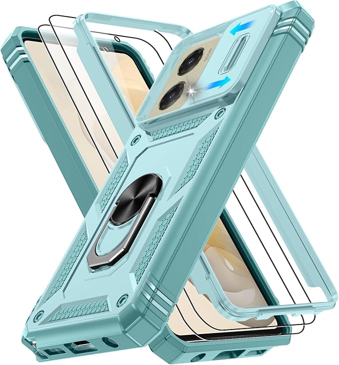 Gritup for Motorola Moto G Stylus 5G 2024 Case: G Stylus 2024 Case with Screen Protector*2 [Magnetic Stand] [Slide Camera Cover] Shock Proof Military-Grade para G Stylus-5G-2024 Green by Gritup