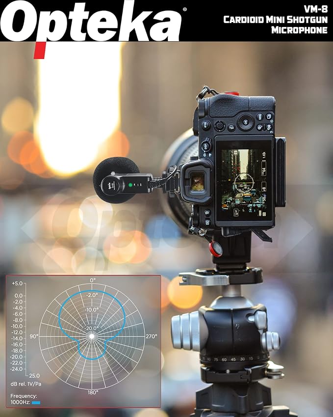 Opteka 3.5mm Cardioid Mini-Shotgun Hot Shoe Microphone for Mirrorless Cameras, DSLRs, and Camcorders with Windscreen, Fuzzy Dead Cat, Pouch - Image 3
