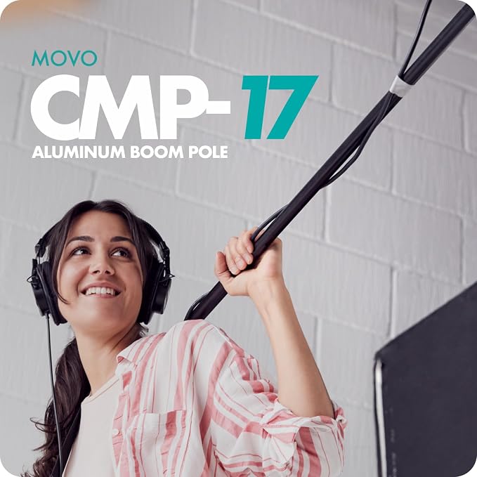 Movo CMP-17 Professional 9.8' Aluminum Boom Pole for Shotgun Microphones – Compatible with Rode NTG Series, Sennheiser MKE600, Audio-Technica AT875R & More - Image 3