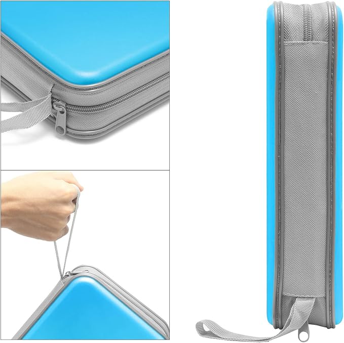 Siveit CD DVD Cases 96 Capacity Disc Storage Binder for Car(Sky Blue) | Hard Plastic CD DVD Disc Cases Storage Binder Wallet for Car Home Office Travel - Image 3