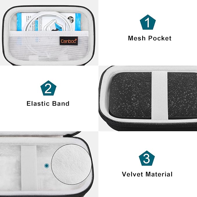 Canboc Carrying Case for HP Sprocket Portable 2x3 Instant Photo Printer | For Kodak Step Wireless Mobile Photo Printer, Mesh Bag fits Photo Paper Cable, Black - Image 5