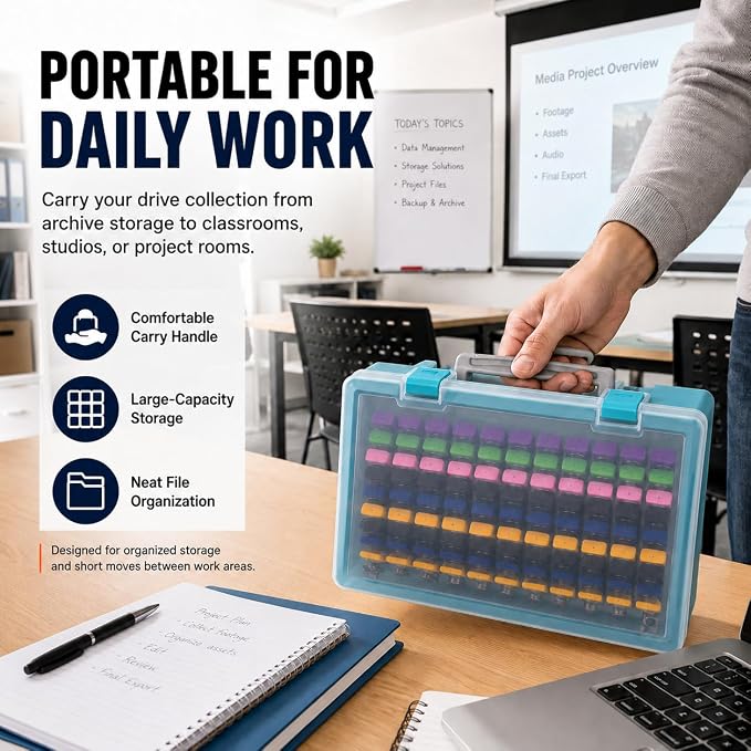 FULLCASE Flash Drive Case USB Memory Stick SD Card Storage Organizer- Holds 104pcs Thumb Drive Electronic Accessories Holder for Sandisk/for Samsung/for Inland/for PNY/for Netac (Aqua Blue) - Image 8