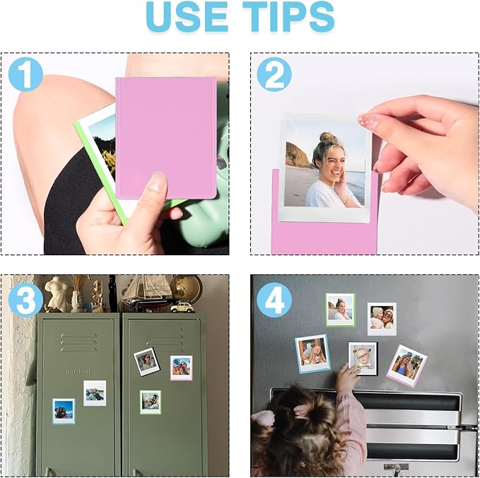 Go Magnetic Picture Frame for Polaroid Go Gen2/Gen3 Instant Camera | Picture Frame for Polaroid Go Fits 2.12x2.62 Inches Films, Magnets for Refrigerator with Transparent Cover, Colorful, 20 Pack - Image 5