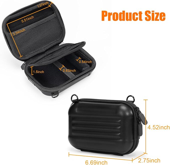 Cwatcun Hard Camera Case, Compact Digital Camera Sling Bag for Canon/Sony | Fits KODAK PIXPRO,Canon PowerShot,Sony DSC.Hard EVA shell,waterproof,shockproof,wristband+strap,mesh pocket. - Image 4