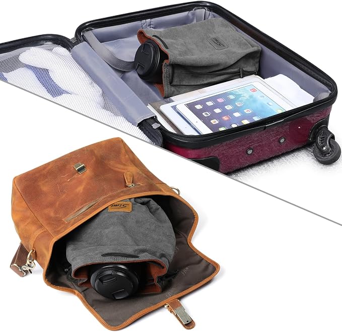 S-ZONE Soft Camera Bag DSLR Insert Handbag Drawstring Lens Case | Soft Suede, Drawstring Closure, Dust-proof, Scratch-resistant, Compatible with Canon Nikon Sony - Image 6