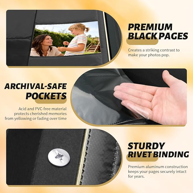 Photo Album 4x6 600 Pockets Photos, Large Capacity Leather Cover Photo Book | Slip-In Horizontal & Vertical Pockets Acid-Free Waterproof Picture Albums Great for Family Baby Wedding Holiday & Anniversary - Image 5