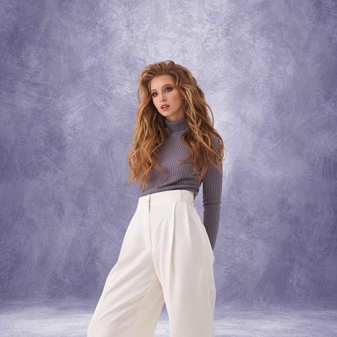Abstract Photography Backdrop for Photoshoot 8x10ft,Light Purple,No Stand | Professional,Polyester Fabric,Roller Pocket on Top,Vintage Portrait Photo Props Booth Background,Photoshoot Studio - Image 4