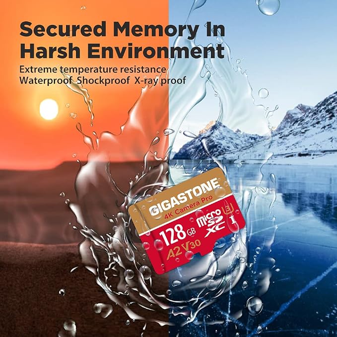 【5-Years Data Recovery】 GIGASTONE 128GB Micro SD Card, 4K Video Recording for GoPro, Action Camera, DJI, Drone, Nintendo-Switch, R/W up to 100/50 MB/s MicroSDXC Memory Card UHS-I U3 A2 V30 C10 - Image 7