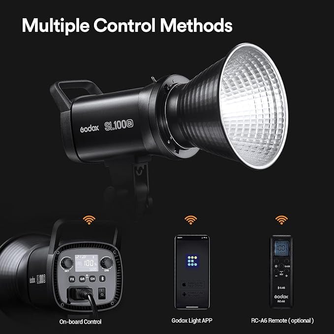 Godox SL100Bi 100W Bi-Color LED Video Light Bowens Mount,32100Lux@1M | LED Continuous Lighting w/11 FX, 2800K-6500K, TLCI97+, Wireless Control, Studio Light for Photography Video Live Streaming | LED Continuous Lighting w/11 FX, 2800K-6500K, TLCI97+, W... - Image 8