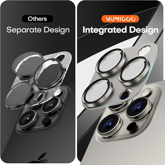 Camera Lens Protector for iPhone 16/15/14 Pro Max & 16/15/14 Pro | Natural Titanium, Aluminum Alloy, 9H+ Glass Camera Cover, Nano Reinforced Adhesive, Anti-Drop, Anti-Scratch, Case Friendly - Image 2