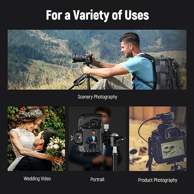 NEEWER Low Profile Camera Tripod Ball Head, 36mm Metal Panorama, GM36 | Compatible with Arca 1/4" Quick Release Plate, for Tripod Monopod Slider DSLR Camera Camcorder, Load Capacity: 33lb/15kg - Image 8