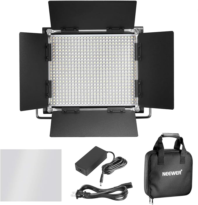 NEEWER Professional Metal Bi-Color LED Video Light for Studio, YouTube | For Product Photography, Shooting, Durable Metal Frame, Dimmable 660 Beads, with U Bracket and Barndoor, 3200-5600K, CRI96+ - Image 6
