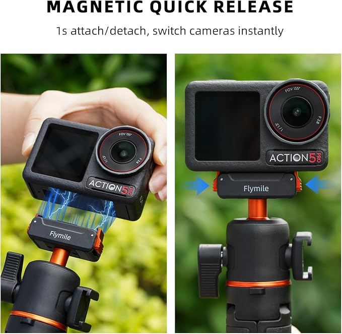 BRDRC Action 5 Pro Tripod Accessories, 21” Extension Rod Mini Table Desk Selfie Stick Portable Handle Grip Quick Release Stand with Cold Shoe for DJI Osmo Action 5 Pro 4 3 Camera - Image 2