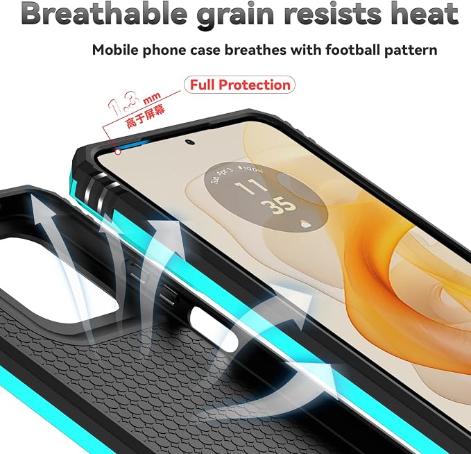 for Motorola Moto G 2025 / Moto G 2026 / Moto G Play 2026 Case, with Slide Camera Cover HD Screen Protector [Military Grade 16ft. Drop Tested] Ring Holder Kickstand Protective Phone Case, Mint - Image 9