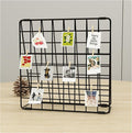 Photo Display Rack, Note Display Rack, Double sided Photo Metal Rack, Desk Photo Manager, With 20 Wooden Clips, Black by BEKMLOD