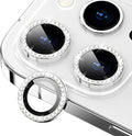 for iPhone 14 Pro/14 Pro Max Camera Lens Protector Diamond, Silver | Individual Metal, 9H Hardness, Scratch Resistant, Shockproof, Drop Protection, Case Friendly, Stylish Accessories by Xfilm