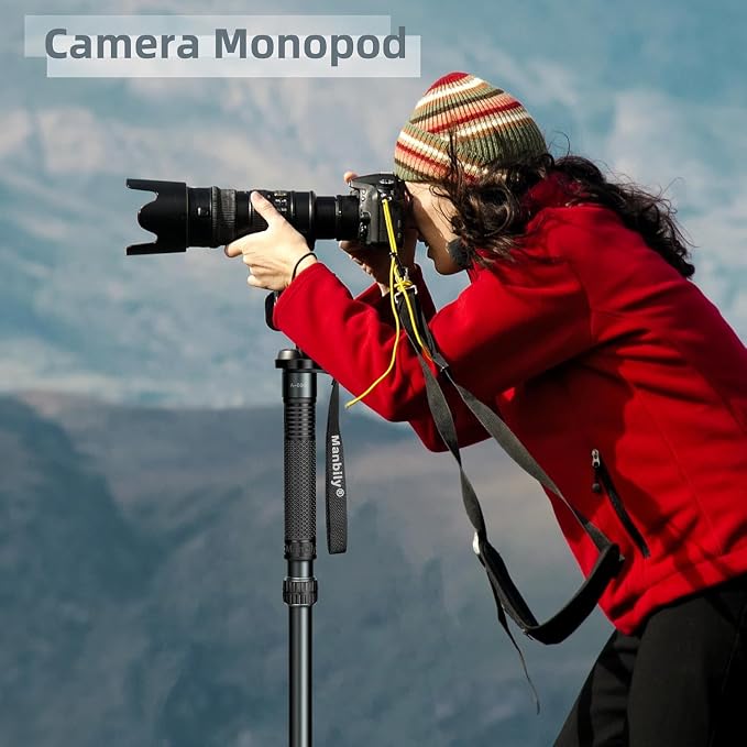 A-666L Camera Monopod - 32mm Aluminum Tube With Walking Stick Handle for DSLR Cameras Canon Sony Nikon - 69" Travel Monopod, 33 lbs/15kg Payload - Image 5
