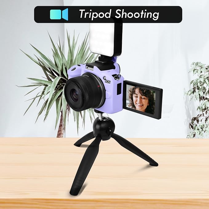 Rieibi EOSR50 EOS R50 Case, Soft Silicone Protective Case for Canon EOS R50 EOSR50 Vlogging Camera, Lightweight EOS R50 Camera Case Grip Cover Body Skin - Purple - Image 6