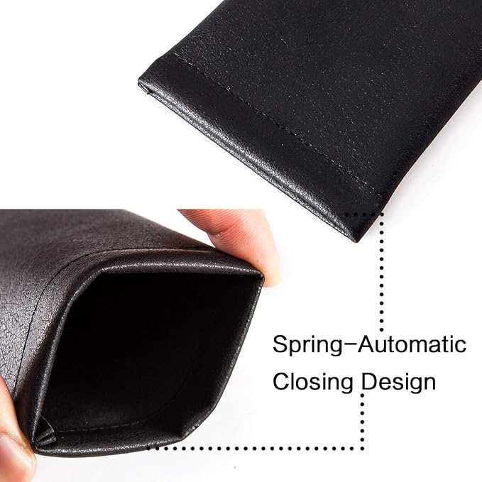 TRIUMPH VISION Eyeglass Case Glasses Case Soft Sunglass Pouch Sleeve 3 Pack | Slim Lightweight Alternative to Bulky Case, Leather Lined Protect Lens, Squeeze Easy to Use, Stylish Portable for Daily Use - Image 4