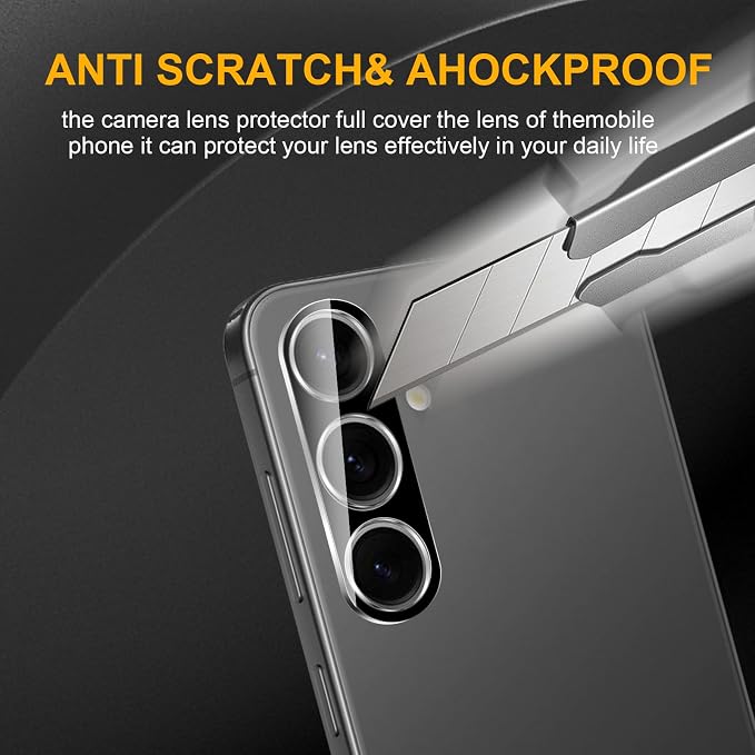 3 Pack Camera Lens Protector for Samsung Galaxy S24 Plus | Tempered Glass,Anti-Fingerprint,9H Hardness,Scratch Resistant,Easy to Install,Bubble Free,HD Clarity - Image 4
