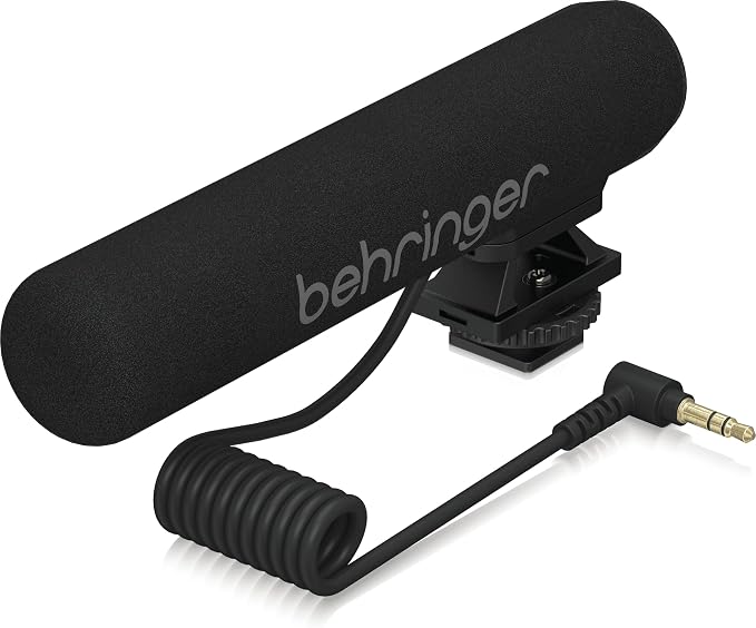 Behringer GO CAM Shotgun Microphone Wired Professional Camera Mic for Podcast Interviews Vlogs Live Streaming Audio Recorder, Black by Behringer