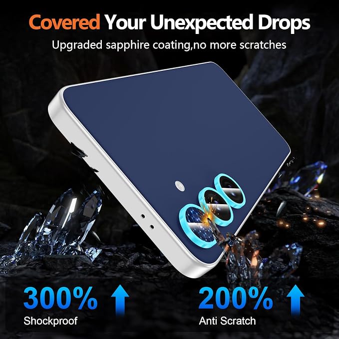 for Samsung Galaxy S25 FE Camera Lens Protector, Individual Metal Ring Tempered Glass Lens Cover, [Strong Adsorption] Scratch Resistant Ultra-Thin HD Clear Lens Cover, 1 Set-Blue Shine - Image 7