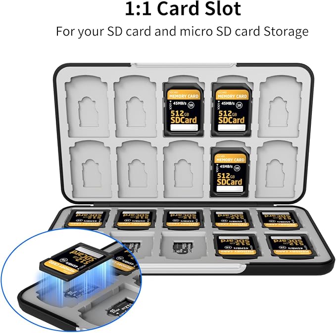 Memory Card Case with 40 Card Slots for SD and Micro SD Cards | Portable SD Card Holder, Hard ABS Shell with Soft Silicone Lining, Precise Card Slots,Magnetic Closure for daily travel - Image 3