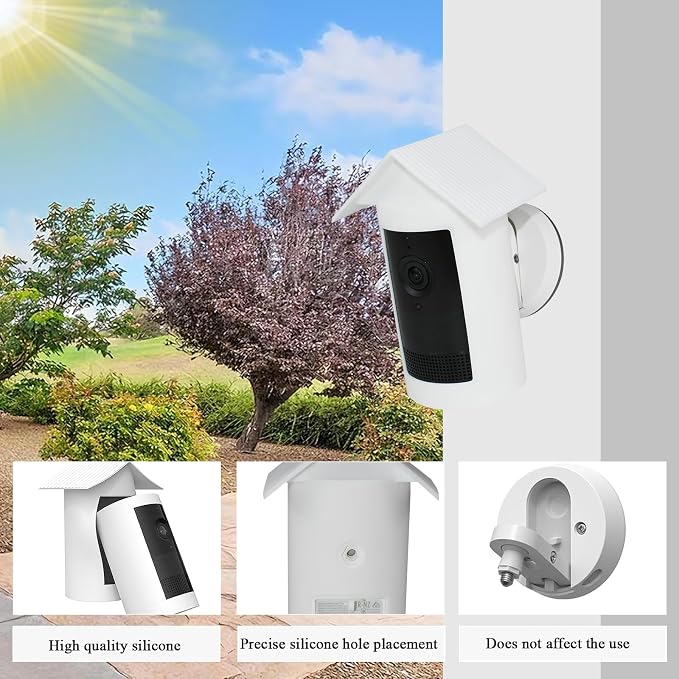 Silicone Cover Protective Case Compatible with Ring Outdoor Cam Plus | Anti-Scratch & Glare, UV-Resistant, Weatherproof Protective Skin for Full Protection,Easy Installation(White) - Image 3