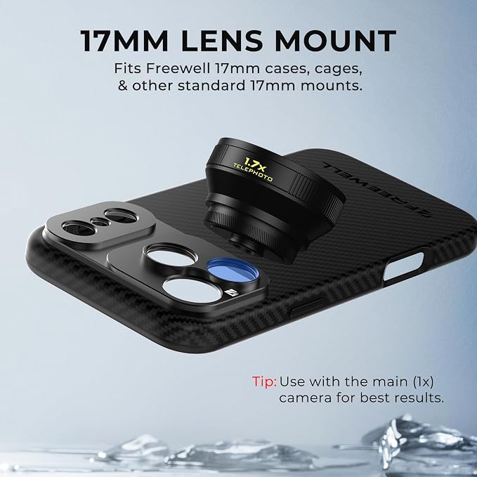 Freewell 1.7X Telephoto Lens for 17mm Mount Phone Case | Premium Portrait & Wildlife Lens - Image 3