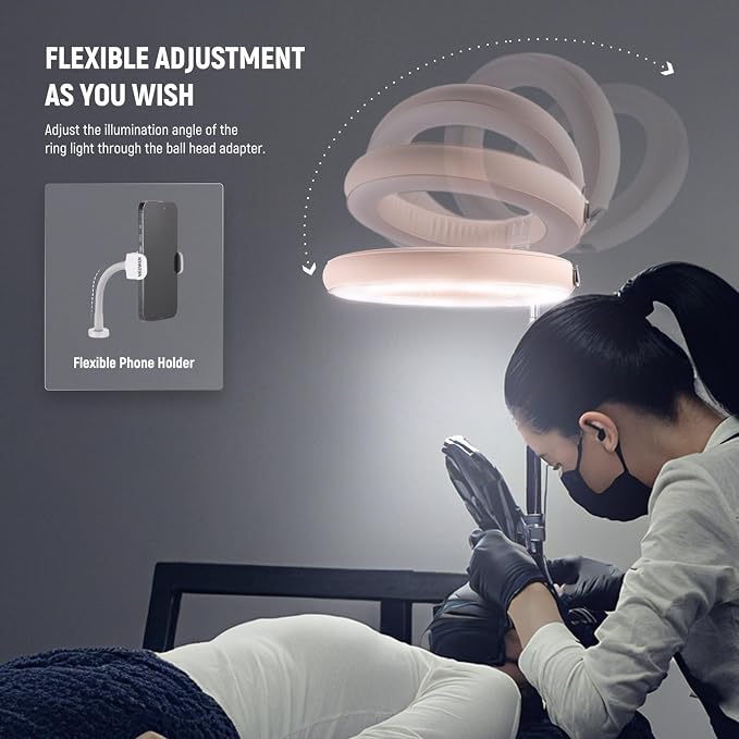 NEEWER 14" Inflatable Large Ring Light with Tripod Stand/Phone Holder/Remote, 35W Portable LED Ringlight 2900-6500K 2400lux CRI95+ for iPhone Selfie Streaming Video Recording Makeup Lash Studio, RA14B - Image 7