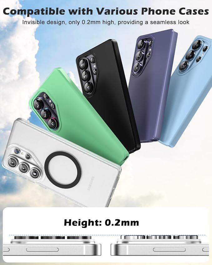 CloudValley for Samsung Galaxy S26 Ultra Camera Lens Protector | 9H Tempered Glass + Aluminum Alloy Lens Protective Ring Ultra-HD Individual Lens Cover,Silver - Image 6