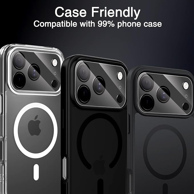 Wiaocit Tempered Glass Camera Lens Protector for iPhone 17 Pro | 3 Pack, 9H Hardness, Ultra HD, Anti-Scratch, Case Friendly - Image 6