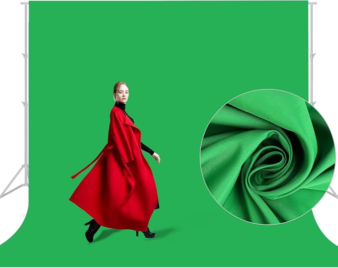Aimosen 10x10FT Green Screen Backdrop for Photography, Large Background for Zoom Meetings, High Density Polyester Fabric Chromakey Backdrop Curtain for Video Photoshoot Studio Gaming by Aimosen