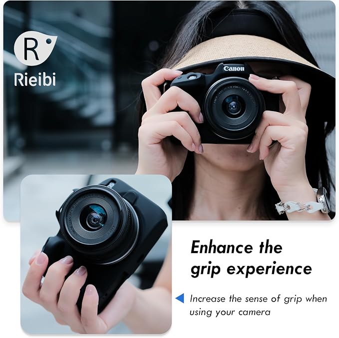 Rieibi EOSR50 EOS R50 Case, Soft Silicone Protective Case for Canon EOS R50 EOSR50 Vlogging Camera, Lightweight EOS R50 Camera Case Cover Grip Body Skin - Black - Image 7