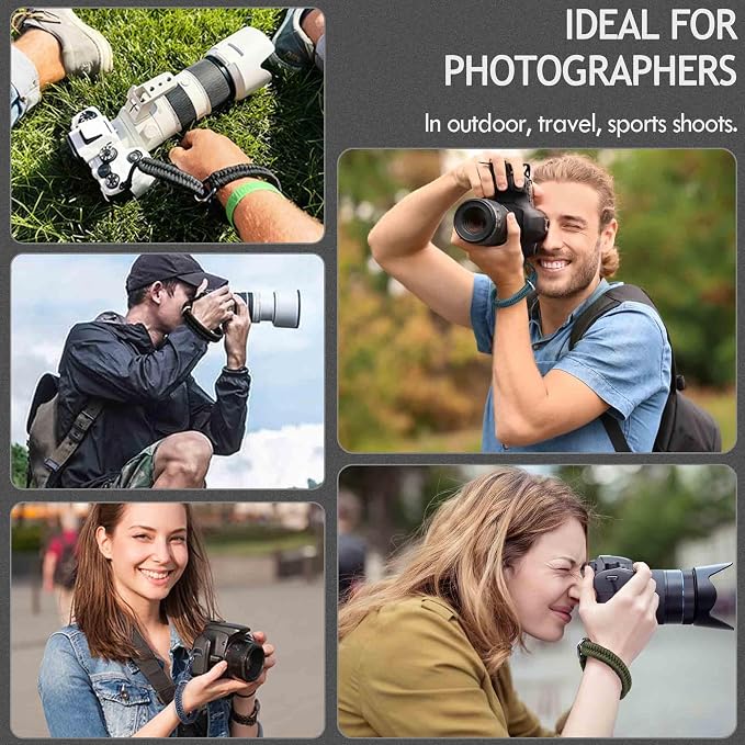 Paracord Camera Wrist Strap Lanyard-Quick Release for DSLR Mirrorless White | Adjustable wrist size,High-strength paracord material, lightweight 1.16oz, secure metal clasp,Fits Canon Nikon Sony Fuji - Image 3