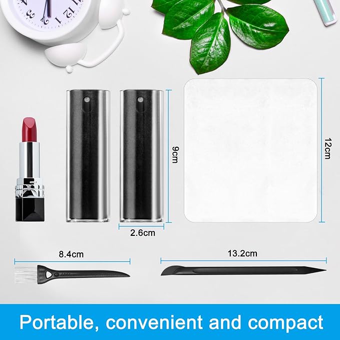 walrfid 2 Pack Screen Cleaner Spray and Wipe for Laptop Monitor and Car Screens, Phone Touchscreen Mist Cleaning Kit for Cellphone, Tablet, PC, Computer, LCD, MacBook, iPhone, iPad, Mac Pro - Black - Image 6