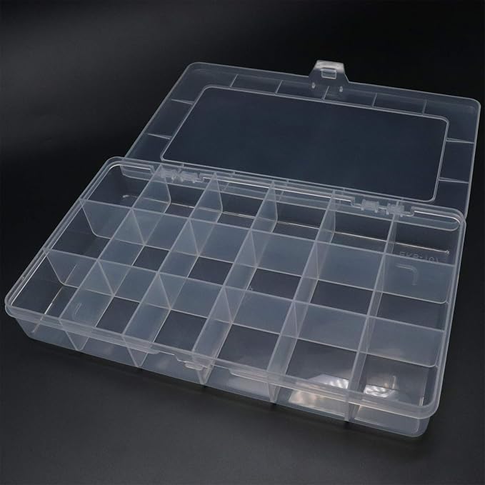 Xiaoyztan 18-Grid Clear Plastic Organizer for Jewelry Beads 2Pcs | 18-grid clear organizer for jewelry, beads, tackle, and small parts - Image 2