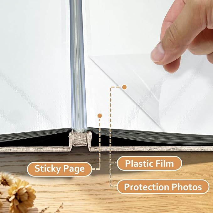Large Photo Album Self Adhesive Scrapbook Album for 4x6 5x7 8x10 Pictures DIY Photo Book for Wedding, Anniversary, Christmas, Baby Shower, Ideal for Preserving Precious Moments - Image 5