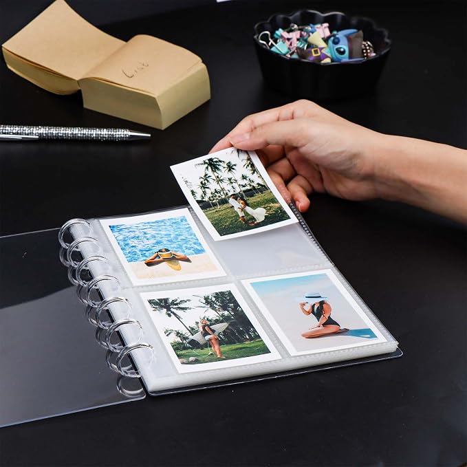 Clear Discbound Pocket Sleeves 7 Disc Sheet Protectors 20 Inner Pages PP 2.6x3.5 Pockets PET Cover Photo Card Protector Binder Album (4 Pocket - 7 Disc) - Image 6