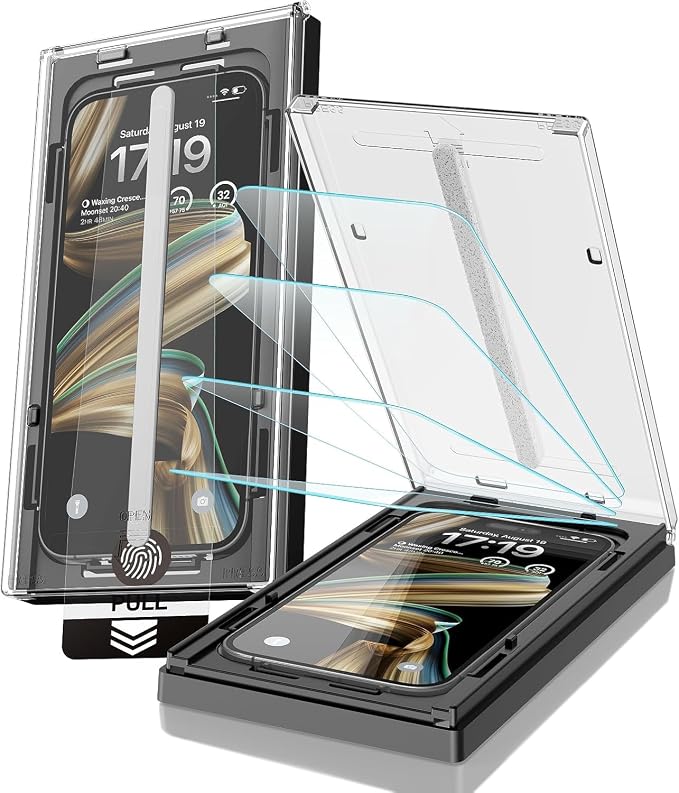 EZ-GLAZ-4 Pack for iPhone 17 Pro Screen Protector (6.3") HD Clear | 12FT Military Grade Shatterproof, TOP 9H+ Tempered Glass Film with Flawless Fit Box, Scratch Resistant, Bubble-Free by EZ-GLAZ