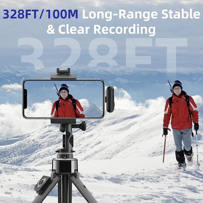 NPTCL Mini Wireless Microphone USB C for iPhone 17 16 15 iPad Android Phone | AI Noise Cancelling Clip on Lavalier Mic, 35H Charging Case, 328Ft Transmission for Video Recording Vlogging Podcasting - Image 4
